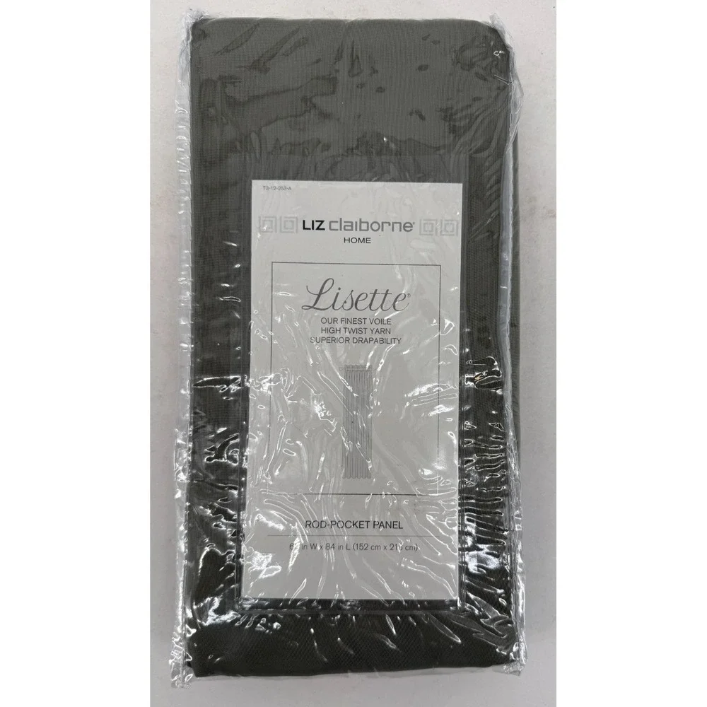 Liz Claiborne Lisette Sheer Curtain Panel Sage Green 60x84 Rod Pocket‎ NIP